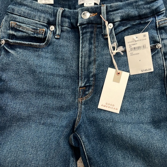 Good American Women's Good Legs Twisted Slit Jeans - Picture 9 of 10